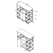 Gallimore 2-door Bar Cabinet Wine Storage White High Gloss - detail 4