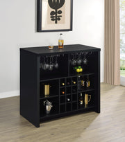 Topanga Engineered Wood Freestanding Home Bar Black - alternate view