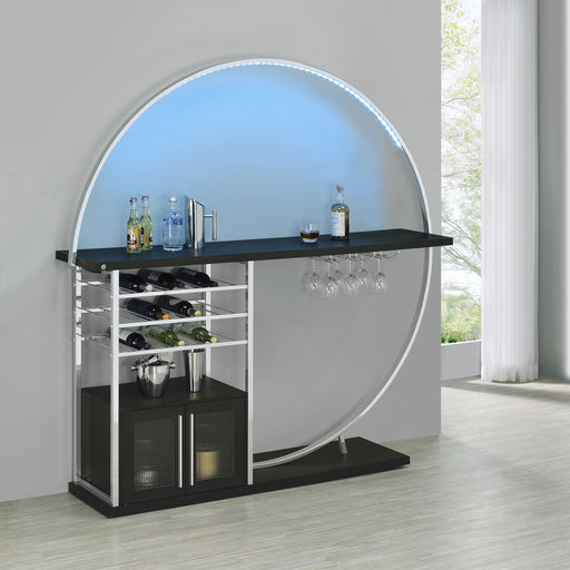 Risley 2-door Circular LED Wine Cabinet Dark Charcoal - alternate view