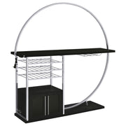 Risley 2-door Circular LED Wine Cabinet Dark Charcoal - detail 3