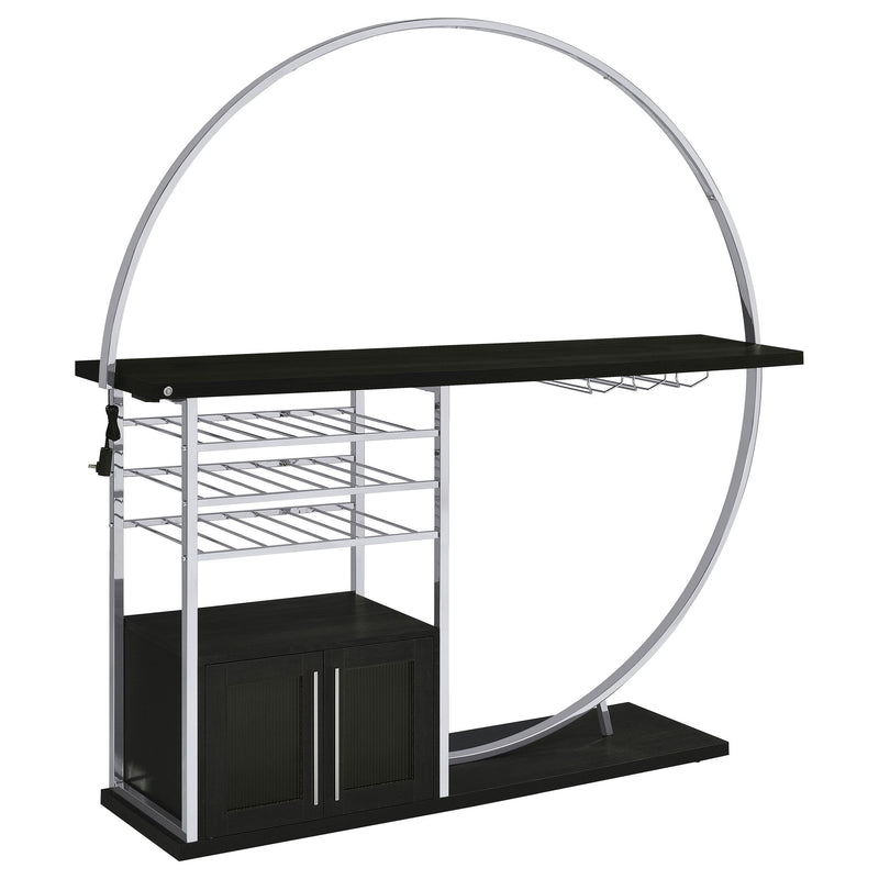 Risley 2-door Circular LED Wine Cabinet Dark Charcoal - detail 3