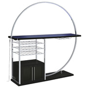 Risley 2-door Circular LED Wine Cabinet Dark Charcoal - detail 4