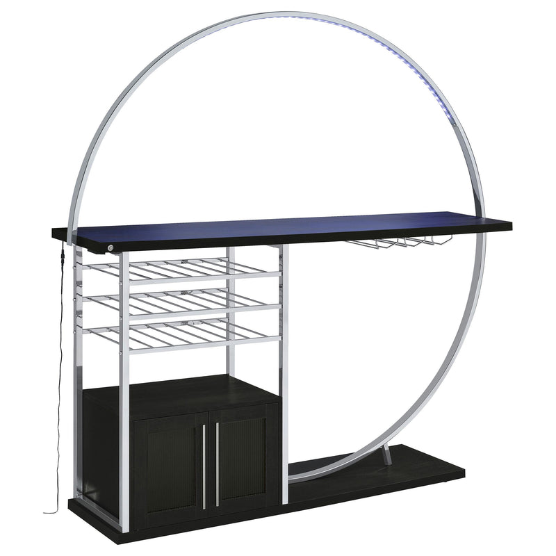 Risley 2-door Circular LED Wine Cabinet Dark Charcoal - detail 4
