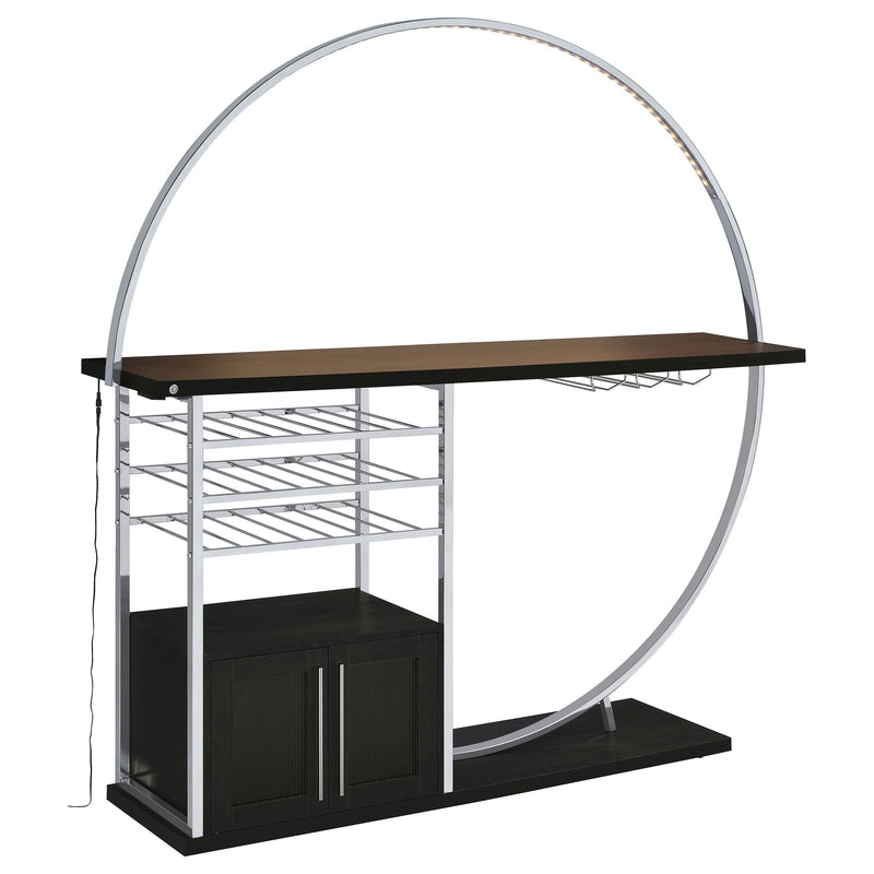Risley 2-door Circular LED Wine Cabinet Dark Charcoal - detail 5