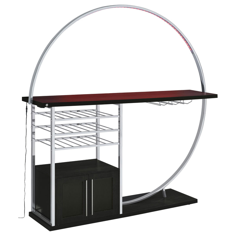 Risley 2-door Circular LED Wine Cabinet Dark Charcoal - detail 6