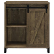 Arlington Sliding Door Home Bar Wine Cabinet Rustic Oak - detail 4
