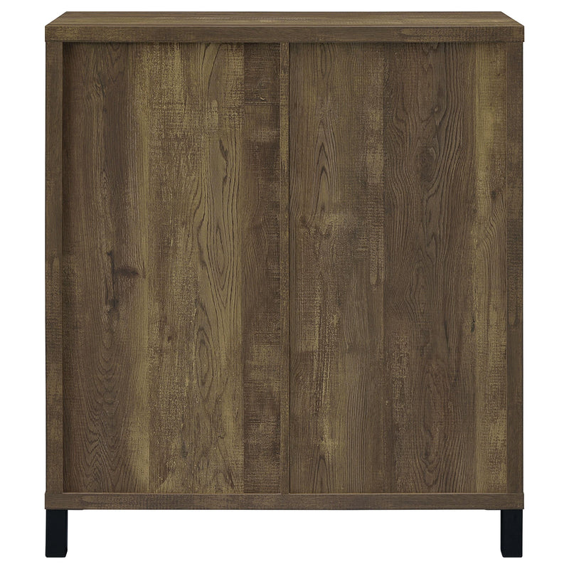 Arlington Sliding Door Home Bar Wine Cabinet Rustic Oak - detail 5