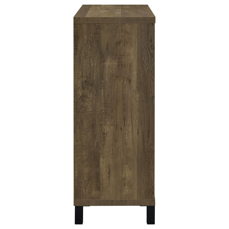 Arlington Sliding Door Home Bar Wine Cabinet Rustic Oak - detail 6