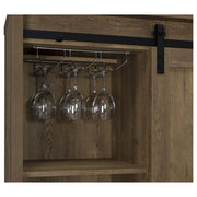 Arlington Sliding Door Home Bar Wine Cabinet Rustic Oak - detail 7