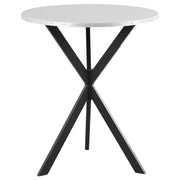 Kenzo Round 32-inch Galvanized Steel Bistro Counter Height Table Silver - alternate view