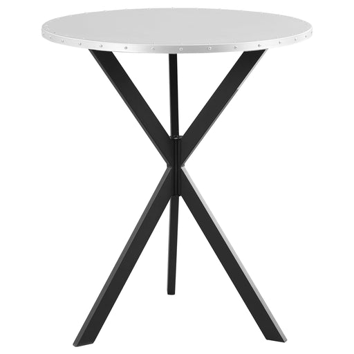 Kenzo Round 32-inch Galvanized Steel Bistro Counter Height Table Silver - alternate view