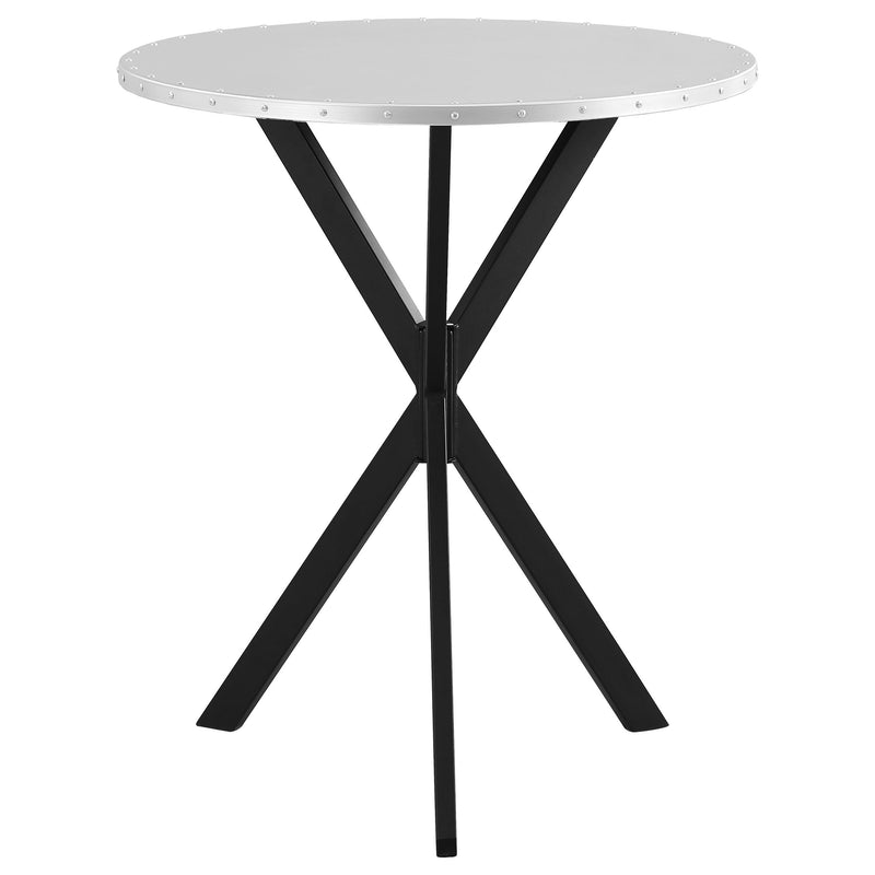 Kenzo Round 32-inch Galvanized Steel Bistro Counter Height Table Silver - detail 3
