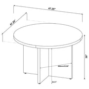 Jamestown Round 47-inch Composite Wood Dining Table Mango - detail 7
