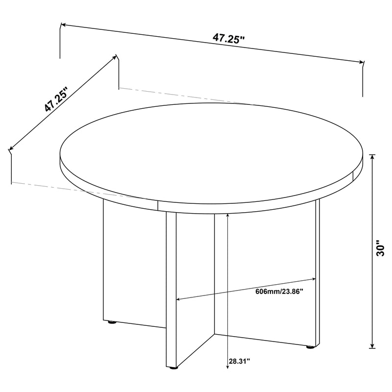 Jamestown Round 47-inch Composite Wood Dining Table Mango - detail 7