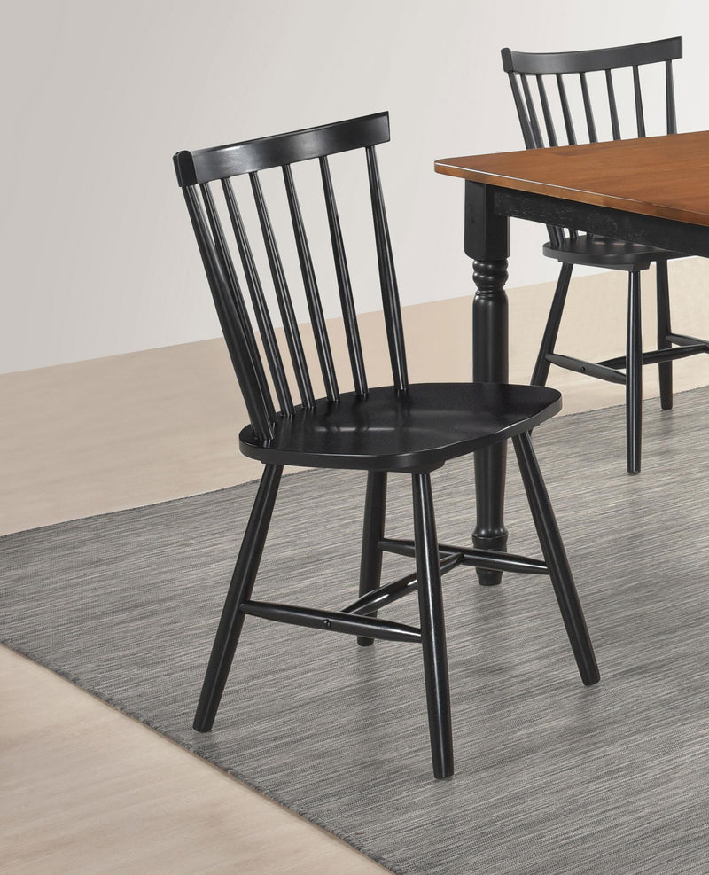 Hollyoak Windsor Wood Dining Side Chair Black (Set of 2) - alternate view