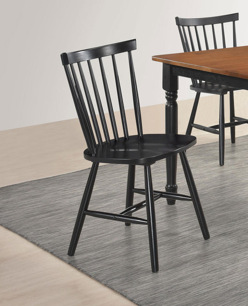 Hollyoak Windsor Wood Dining Side Chair Black (Set of 2) - alternate view