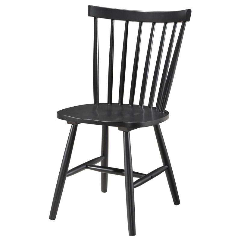 Hollyoak Windsor Wood Dining Side Chair Black (Set of 2) - detail 5