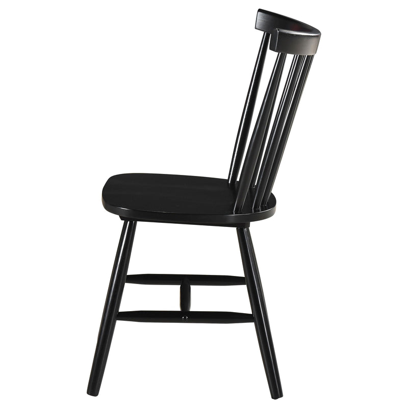 Hollyoak Windsor Wood Dining Side Chair Black (Set of 2) - detail 6