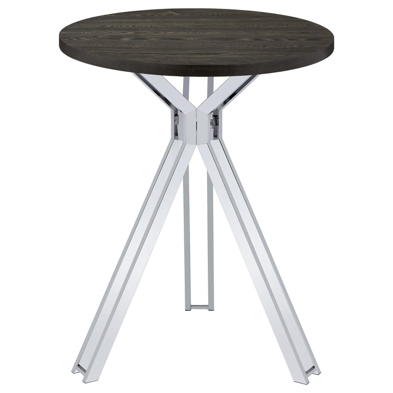 Edgerton Round 35-inch Pub Height Bistro Bar Table Dark Oak - detail 3
