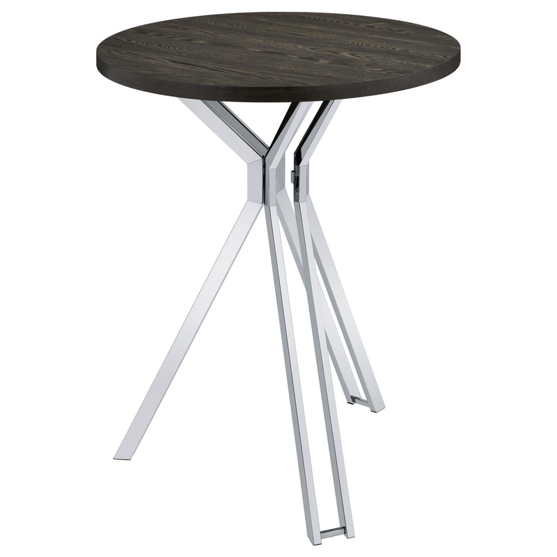 Edgerton Round 35-inch Pub Height Bistro Bar Table Dark Oak - detail 4