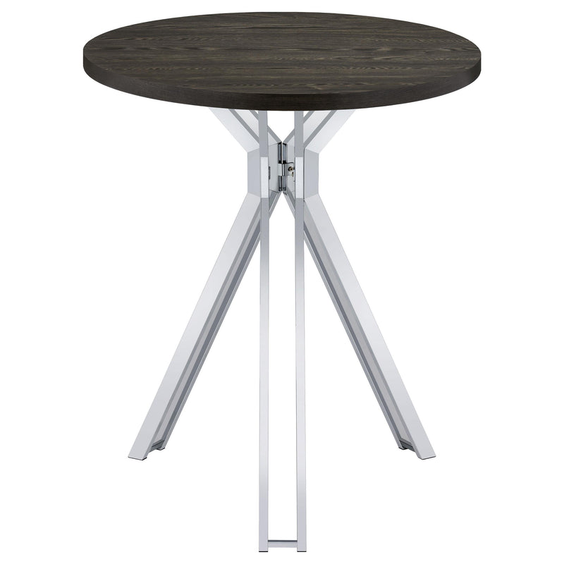 Edgerton Round 35-inch Pub Height Bistro Bar Table Dark Oak - detail 5