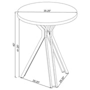 Edgerton Round 35-inch Pub Height Bistro Bar Table Dark Oak - detail 7