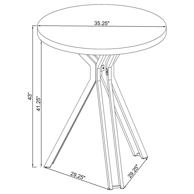 Edgerton Round 35-inch Pub Height Bistro Bar Table Dark Oak - detail 7