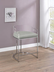 Thermosolis Clear Acrylic Counter Chair Chrome (Set of 2) - alternate view