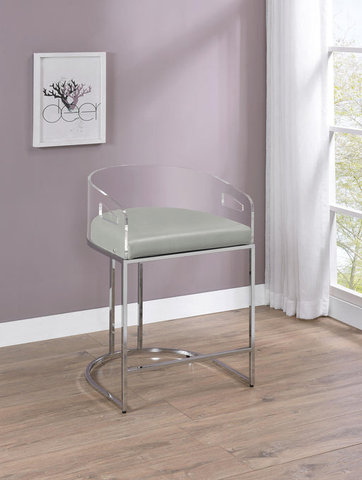 Thermosolis Clear Acrylic Counter Chair Chrome (Set of 2) - alternate view