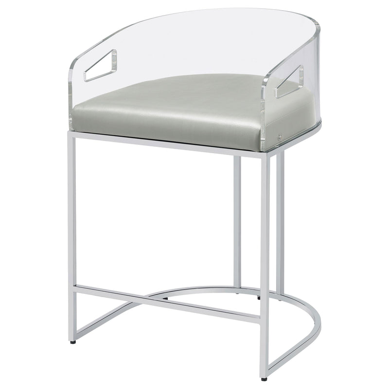 Thermosolis Clear Acrylic Counter Chair Chrome (Set of 2) - detail 5