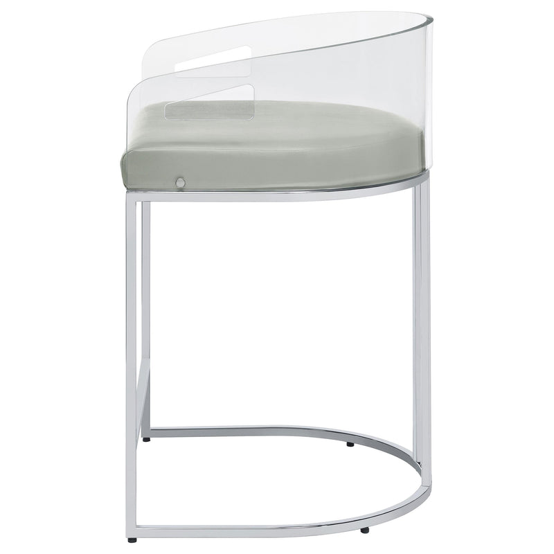 Thermosolis Clear Acrylic Counter Chair Chrome (Set of 2) - detail 6