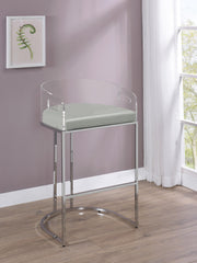 Thermosolis Clear Acrylic Bar Chair Chrome (Set of 2) - alternate view