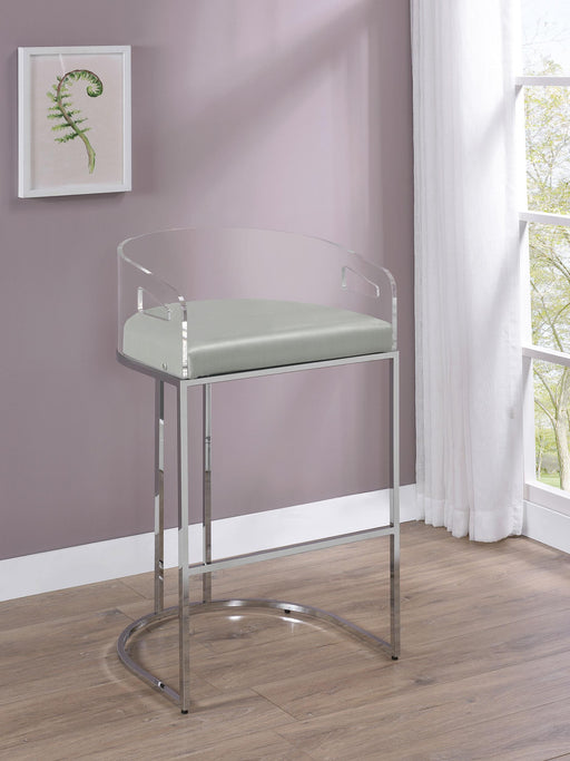 Thermosolis Clear Acrylic Bar Chair Chrome (Set of 2) - alternate view