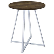 Burkhart Round 35-inch Pub Height Bistro Bar Table Brown Oak - alternate view