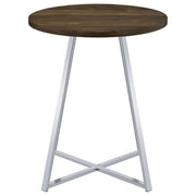 Burkhart Round 35-inch Pub Height Bistro Bar Table Brown Oak - detail 3