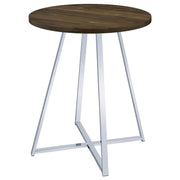 Burkhart Round 35-inch Pub Height Bistro Bar Table Brown Oak - detail 4