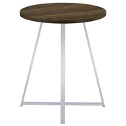 Burkhart Round 35-inch Pub Height Bistro Bar Table Brown Oak - detail 5