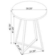Burkhart Round 35-inch Pub Height Bistro Bar Table Brown Oak - detail 7