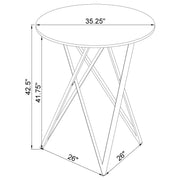 Bexter Round 35-inch Faux Marble Bistro Bar Table Chrome - detail 7