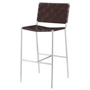 Adelaide Upholstered Pub Height Bar Stool Brown and Chrome - detail 4
