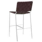 Adelaide Upholstered Pub Height Bar Stool Brown and Chrome - detail 6