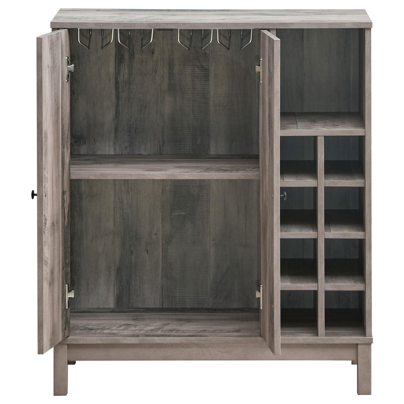 Cheyenne 2-door Home Bar Wine Cabinet Weathered Acacia - detail 5