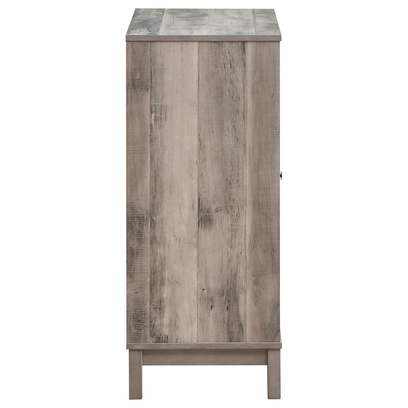Cheyenne 2-door Home Bar Wine Cabinet Weathered Acacia - detail 7