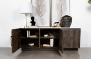 Dennis 3-door Marble Top Sideboard Buffet Tobacco Grey - alternate view