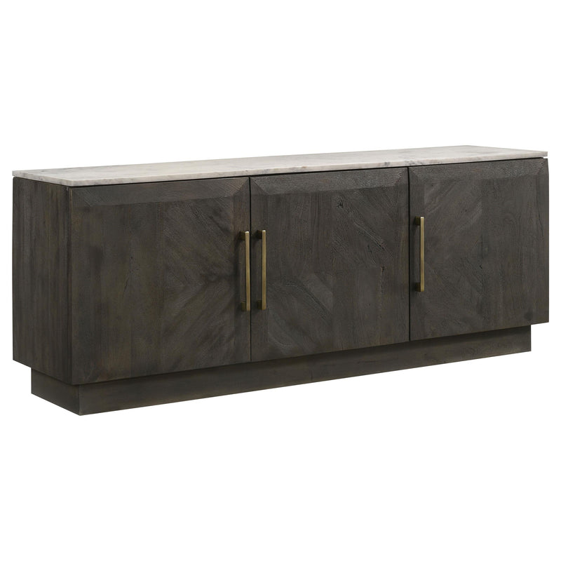 Dennis 3-door Marble Top Sideboard Buffet Tobacco Grey - detail 3