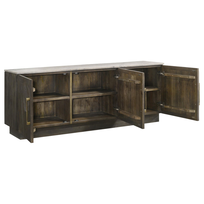 Dennis 3-door Marble Top Sideboard Buffet Tobacco Grey - detail 4