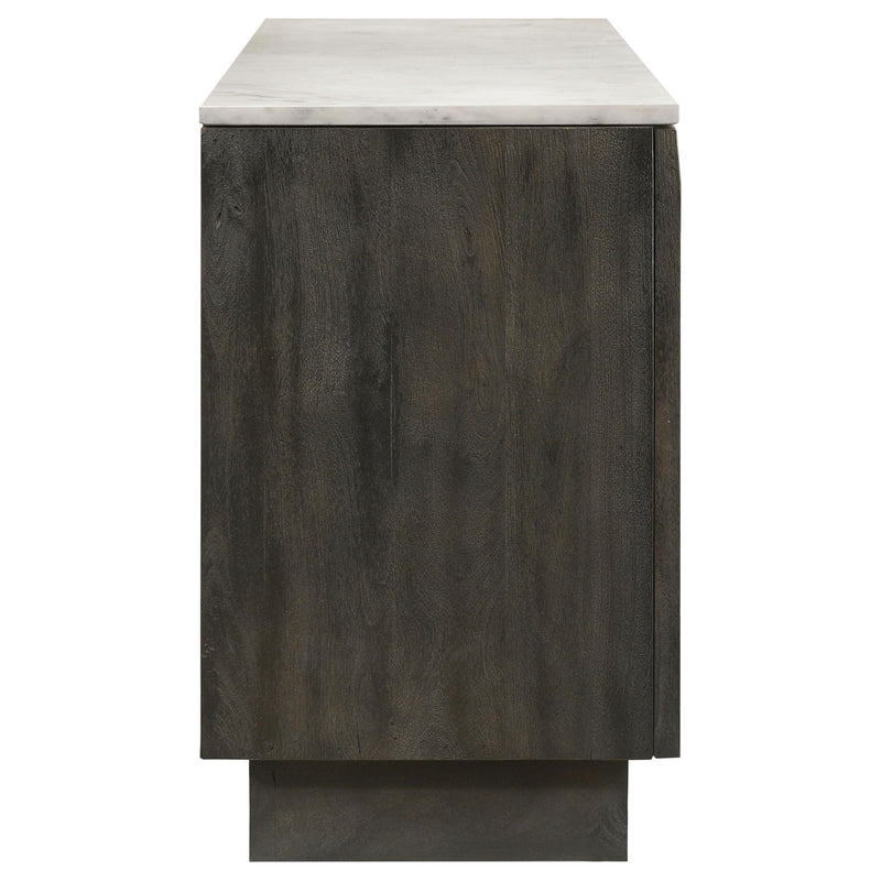 Dennis 3-door Marble Top Sideboard Buffet Tobacco Grey - detail 7