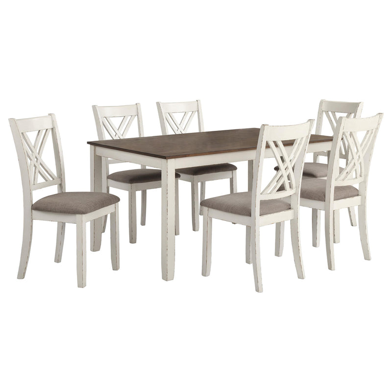 Fortress 7-piece Rectangular Dining Set Vintage Vanilla - alternate view