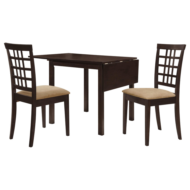 Kelso 3-piece Drop Leaf Dining Table Set Cappuccino and Tan - alternate view