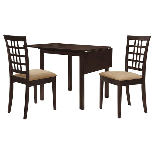 Kelso 3-piece Drop Leaf Dining Table Set Cappuccino and Tan - alternate view
